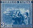 Spain - 1938 - Ejercito - 3 CTS - Azul - España, Ejercito y Marina - Edifil 850B - En Honor del Ejercito y la Marina - 0